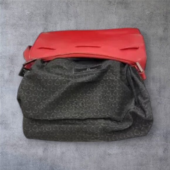 Vintage Liz Claiborne Vegan Leather Bright Red Shoulder Bag - Picture 7 of 7